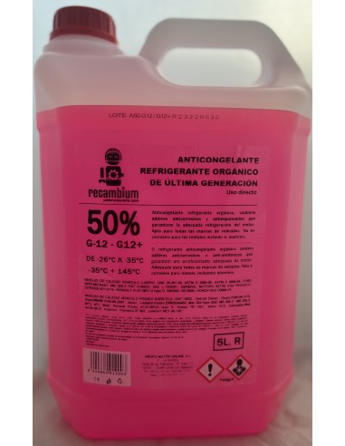 Anticongelante Recambium orgánico 50% G12/G12+ ROJO