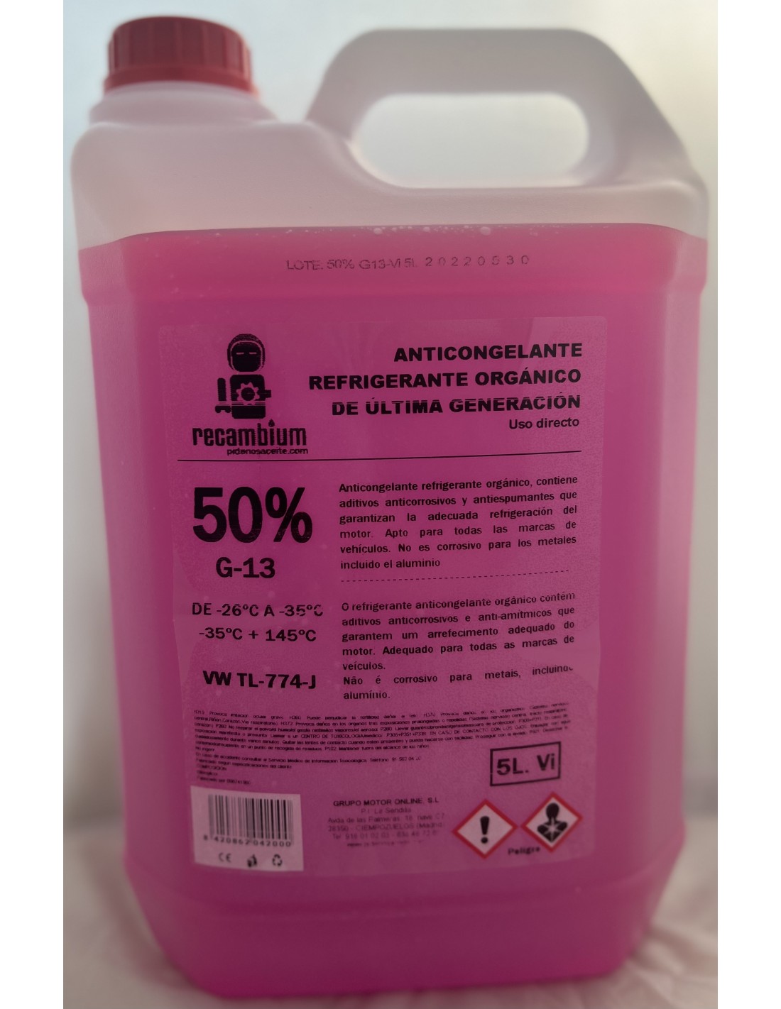 Anticongelante refrigerante orgánico 50% G-13 Recambium -10,90 €