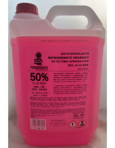 Anticongelante refrigerante RECAMBIUM orgánico 50% G-12 EVO