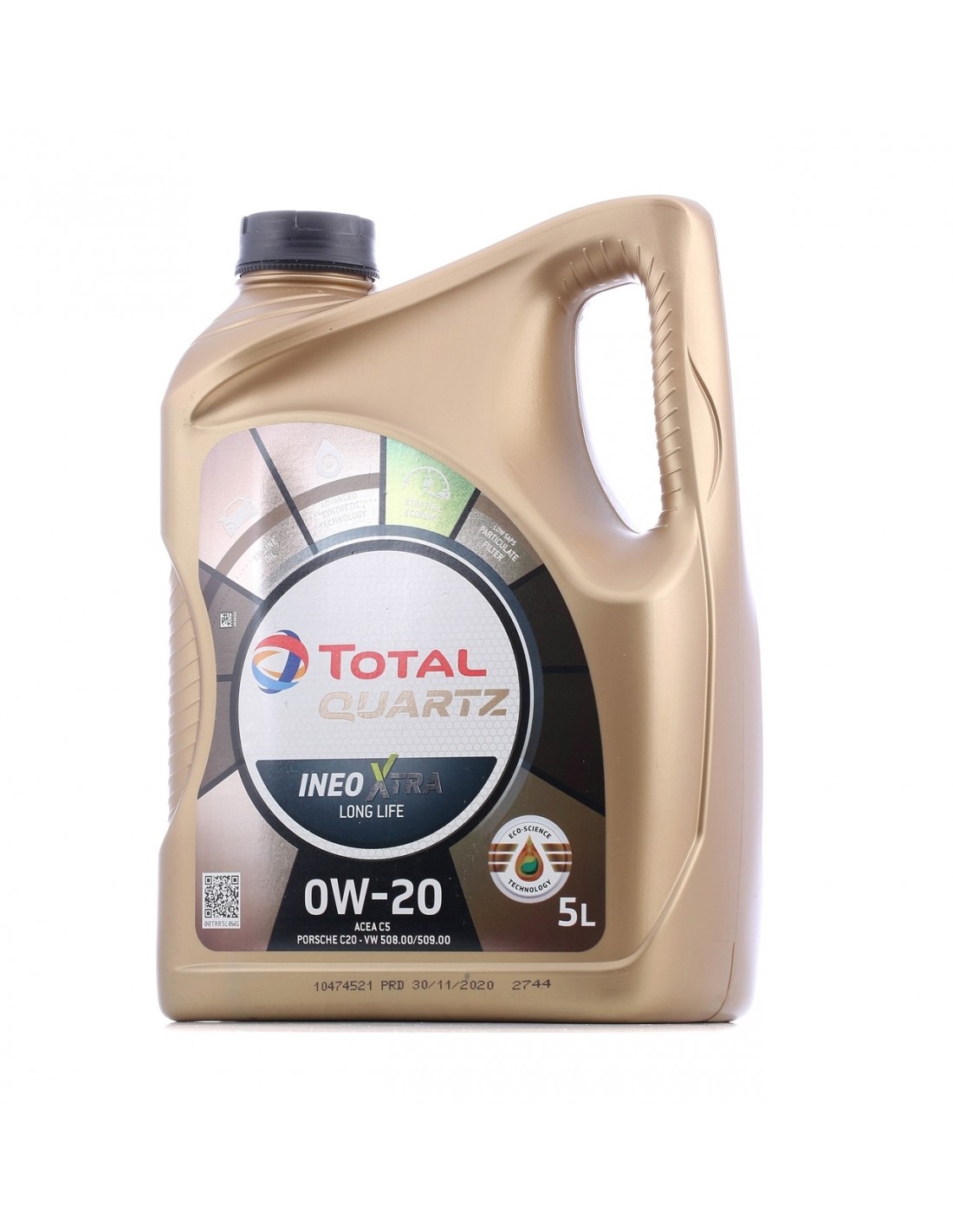 Aceite Total Quartz Ineo Xtra Long Life 0W205L- 50.90€ -   Capacidad 5 Litros