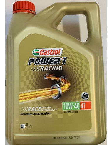 Huile moto Castrol Power 1 Racing 4T 10W40 Full Synthetic 4 Litres + Filtre  à Huile