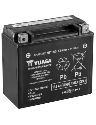 Batería Moto Yuasa YTX20H-BS 12V-18Ah