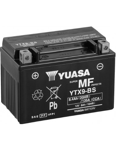 Batería Moto Yuasa YTX9-BS 12V- 8Ah - PIAGGIO 100 Zip,125 Zip,50 (4T) Zip