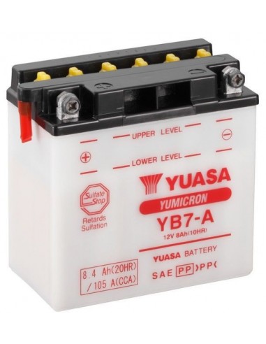 Batería Moto Yuasa YB7-A 12V- 8Ah - SINNIS QM 125GY Apache,QM 125GY-2B  Apache,QM 125GY-2B Blade,QM 125GY-2D Bomber